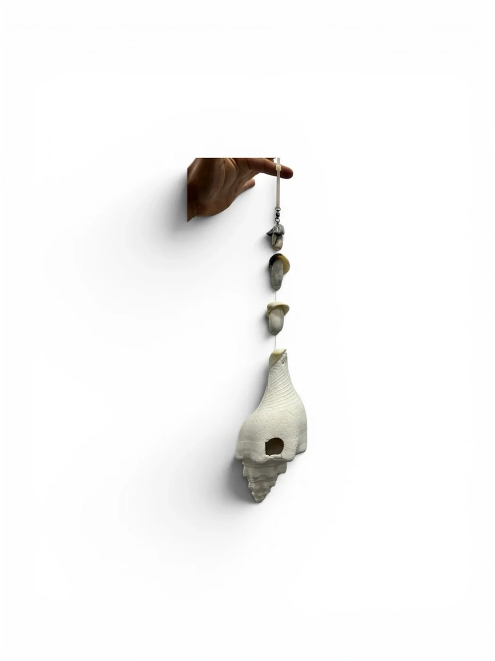 Handmade Seashell Hanging Ornament - White Coastal Decor